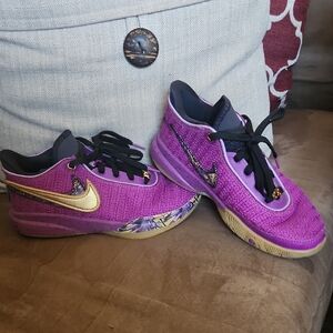 Nike Purple and Gold Sneakers Athletic Style